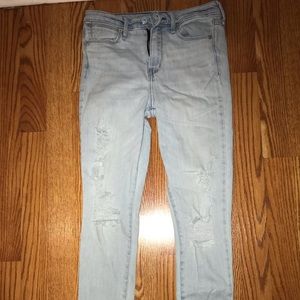 A&F Distressed Long Denim Jeans